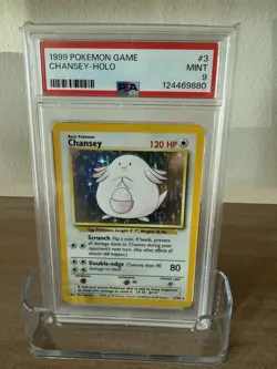 1999 POKEMON GAME CHANSEY-HOLO #3 MINT PSA 9 - Image 1