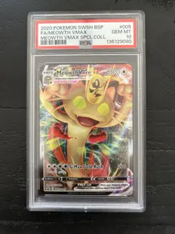 2020 Pokemon Meowth Vmax Special Collection SWSH005 PSA 10 - Image 1