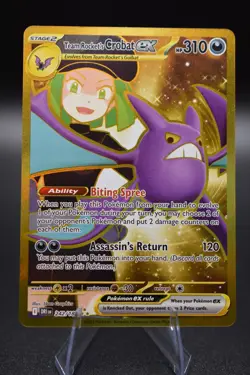 Pokemon TCG Team Rocket's Crobat ex 242/182 Sv10: Destined Rivals Holo NM - Image 1