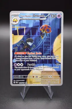 Pokemon TCG Team Rocket's Orbeetle 198/182 Sv10: Destined Rivals Holo NM - Image 1