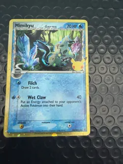 Pokemon TCG Mimikyu SWSH136 Celebrations Collection Black Star HP - Image 1