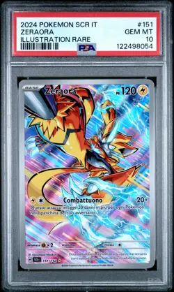 Pokemon PSA 10 Zeraora #151 SCR IT 151 Illustration Rare 2024 Italiano - Image 2