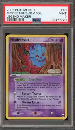 Pokemon Misdreavus EX Legend Maker Reverse Holo #40 PSA 9 Mint - Image 1