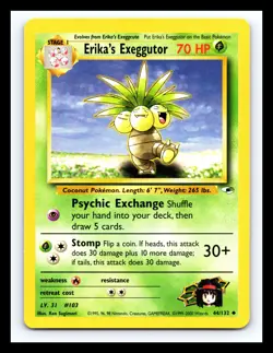 💥 Erika's Exeggutor (Gym Heroes Set Pokemon 2000) Vintage # 44/132 - Image 1