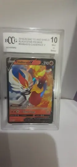 Cinderace V SWSH015 Pokemon Sword & Shield Black Star Promo Graded BCCG 10 MINT - Image 1