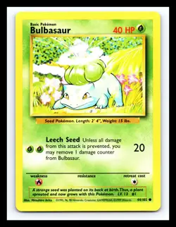 💥 Bulbasaur | Pokemon TCG 1999 | (Base Set) Non Holo Vintage # 44/102 - Image 1