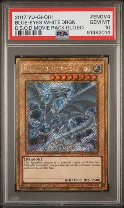 PSA 10 Blue-Eyes White Dragon MVP1-ENGV4 Movie Pack Gold Secret Rare Yugioh - Image 1