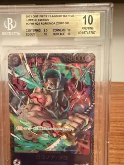 BGS 10 One Piece Roronoa Zoro OP01-025 Flagship Battle Winner - Image 5