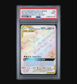 2019 Pokemon Sun And Moon Rainbow Moltres Zapdos Articuno GX Hidden Fates PSA 9 - Image 1