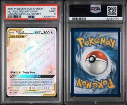 2019 Pokemon Sun And Moon Rainbow Moltres Zapdos Articuno GX Hidden Fates PSA 9 - Image 3