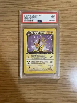 Pokemon Dark Jolteon TCG 1st Edition PSA Mint 9 Card 38/82 - Image 1