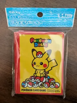 Pikachu Dolls Pokemon Card Game Deck Shield 64PCS Sleeves Pokemon Center Japan - Image 1