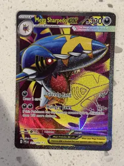 Mega Sharpedo EX 113/094 Me02: Phantasmal Flames Ultra Rare Pokemon TCG NM - Image 1