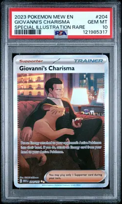 2023 POKEMON MEW EN-151 SPECIAL ILLUSTRATION RARE GIOVANNI'S CHARISMA PSA 10 - Image 1