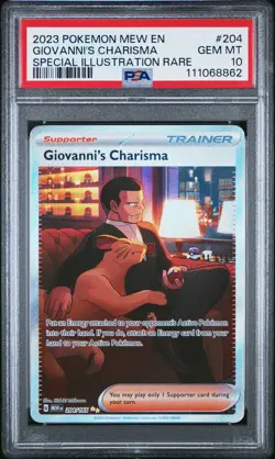 2023 POKEMON MEW EN-151 SPECIAL ILLUSTRATION RARE GIOVANNI'S CHARISMA PSA 10 - Image 1