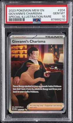 2023 POKEMON MEW EN-151 SPECIAL ILLUSTRATION RARE GIOVANNI'S CHARISMA PSA 10 - Image 1
