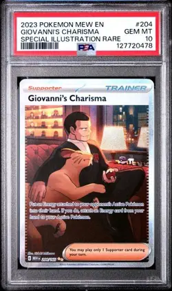 PSA 10 Giovanni's Charisma 204 Pokemon Mew En 151 2023 Special Illustration Rare - Image 1