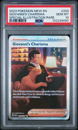 2023 POKEMON MEW EN-151 SPECIAL ILLUSTRATION RARE GIOVANNI'S CHARISMA PSA 10 - Image 1