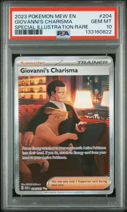 2023 POKEMON MEW EN-151 SPECIAL ILLUSTRATION RARE GIOVANNI'S CHARISMA PSA 10 - Image 1