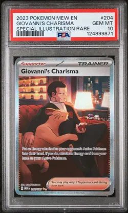 2023 POKEMON MEW EN-151 SPECIAL ILLUSTRATION RARE GIOVANNI'S CHARISMA PSA 10 - Image 1
