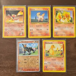 Pokemon TCG Lot Charmander Ponyta Blaine's Magmar Houndour 5 Cards English - Image 1