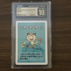 Pokemon Meiji Playing Card Meowth CGC 10 Japanese Standard Card Stock - Image 1