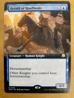 MTG 1x EXTENDED ART Herald of Hoofbeats 109 March of the Machine Magic x1 NM - Image 1