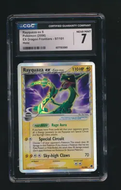 RAYQUAZA EX DELTA 2006 POKEMON DRAGON FRONTIERS HOLO RARE 97/101 GRADED CGC 7 - Image 1
