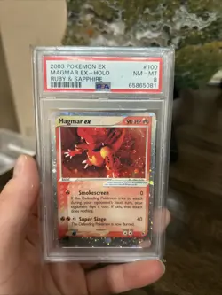 PSA 8 Magmar EX 100/109 Ruby & Sapphire Holo Rare 2003 Pokemon Card Holo Foil - Image 3
