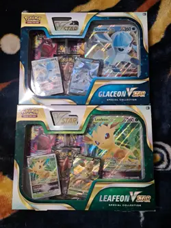 Pokemon TCG Glaceon & Leafeon VSTAR Special Collection Box SET - Factory Sealed - Image 1