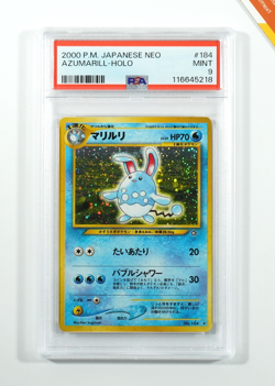Pokemon PSA 9 Azumarill #184 Holo Neo Genesis 2000 Japanese - Image 1
