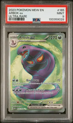 Pokemon PSA 9 Arbok Ex #185 MEW EN 151 Ultra Rare 2023 English - Image 2