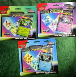 Pokemon Prismatic Evolutions Tech Sticker Collection 3 Sealed Promo Packs - Image 1
