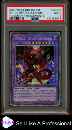 D.H-DSTRY.PHNX.ENFCR. POWER OF THE ELEMENTS YU-GI-OH! POTE 2022 EN100 PSA 9 - Image 1
