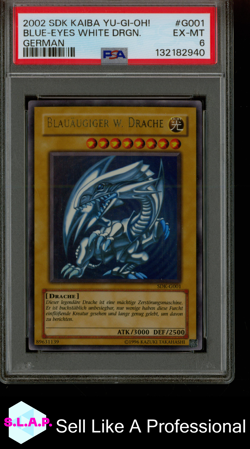 BLUE-EYES WHITE DRGN. GERMAN YU-GI-OH! STARTER DECK: KAIBA 2002 G001 PSA 6 - Image 1