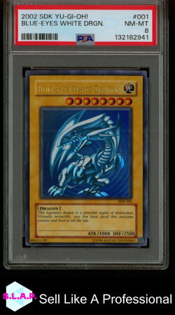 BLUE-EYES WHITE DRGN. YU-GI-OH! STARTER DECK: KAIBA 2002 001 PSA 8 - Image 1