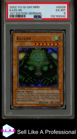 KAZEJIN 1ST EDITION-GERMAN YU-GI-OH! MRD-METAL RAIDERS 2002 G026 PSA 6 - Image 1