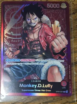 One Piece CCG Monkey.D.Luffy ST01-001 Leader English Edition Near Mint Condition - Image 1