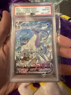 2021 POKEMON SWSH CHILLING REIGN #203 FULL ART/ICE RIDER CALYREX VMAX PSA 10 - Image 1