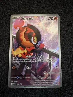 Pokemon Center ETB Phantasmal Flames Charcadet 022 Stamped Promo - Image 1