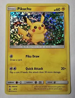 Pokemon TCG Pikachu McDonald's Promo 2018 4/12 Holo LP Condition - Image 1