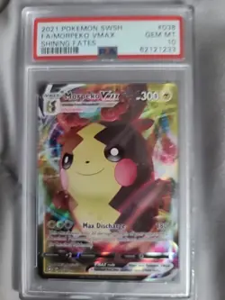 2021 Pokemon Shining Fates #038 Full Art Morpeko VMAX GEM MINT PSA 10 - Image 1