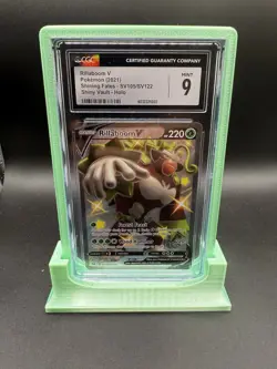 2021 Pokemon SWSH Shining Fates #SV105 Rillaboom V Full Art Holo CGC 9 Gem Mint - Image 1