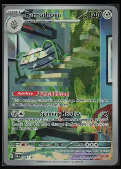 Pokemon Ferrothorn - Illustration Rare Holo SV04: Paradox Rift 2023 209/182 NM - Image 1