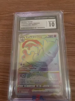 Pokemon Mewtwo VSTAR Rainbow Secret Rare Card 079/078 Pokemon Go CGC 10 Gem Mint - Image 1