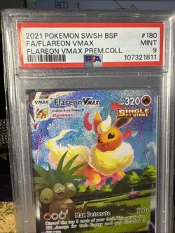 Flareon VMAX SWSH180 SWSH: Sword & Shield Promo Cards Holo PSA 9 - Image 3