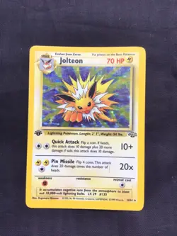 Pokemon Cards: Jungle 1st Edition Rare Holo: Jolteon 4/64 - Image 1