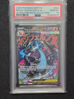 2025 Pokemon Mega Charizard x 023 UPC PSA 10 Gem Mint Black Star Promo Card - Image 1