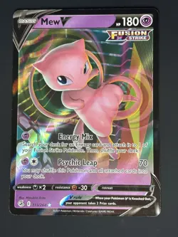 Mew V - 113/264 - Pokemon Fusion Strike Sword & Shield Ultra Rare Card NM - Image 1