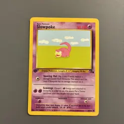 1st Edition Slowpoke 55/62 Fossil Common Non Holo 1999 NM Pokemon Card - Image 1